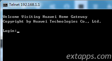 出现telnet login登录框，表示华为HS8145V光猫使能成功！